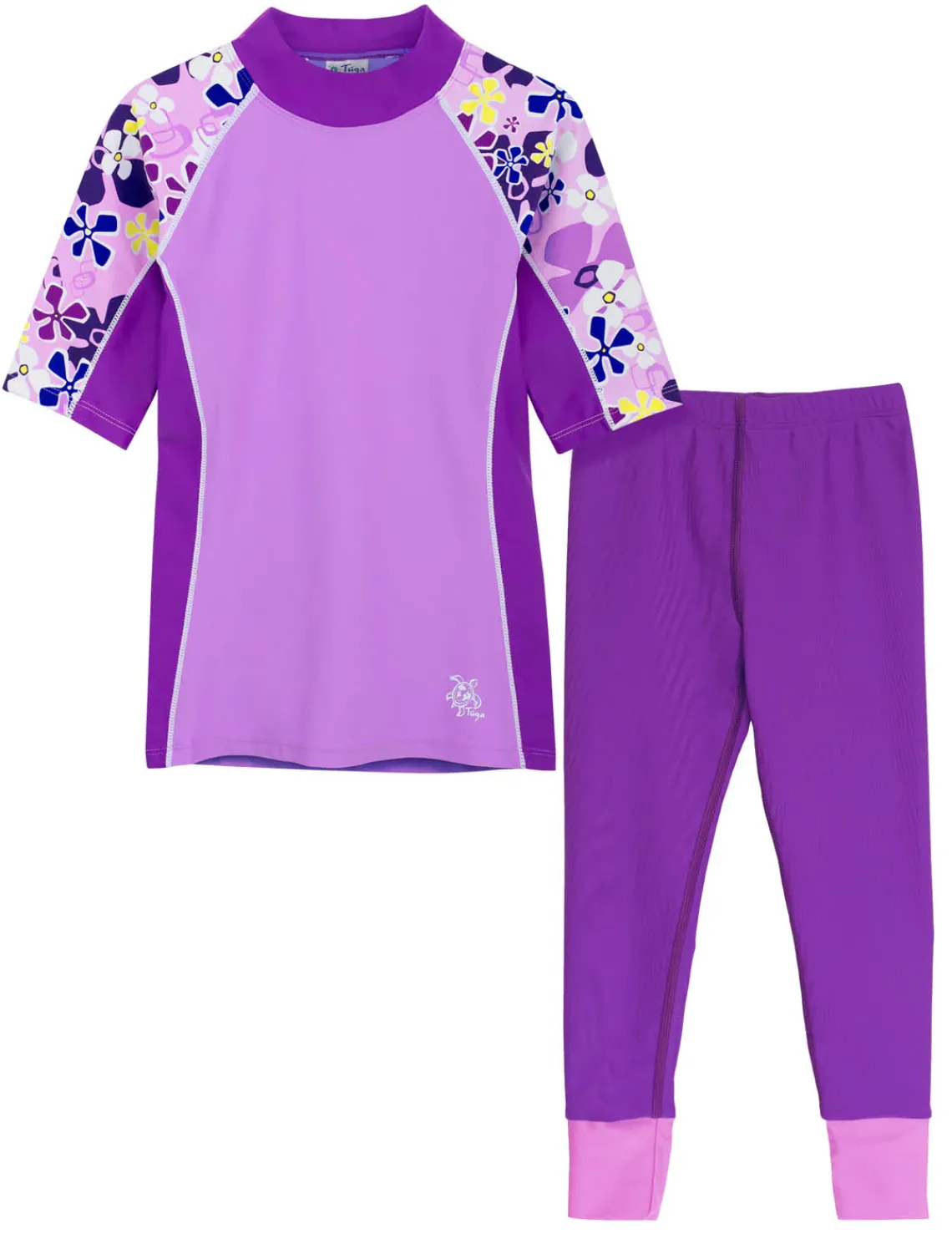 Tuga Sunwear 2 & 3 Piece Swim Sets|Seaside Rash Guard & Swim Legging - Verbena