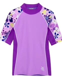 Tuga Sunwear Swim Shirts & Rash Guards|Seaside Short Sleeve Rash Guard - Verbena