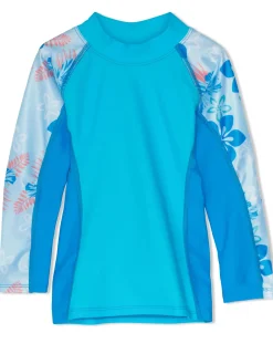 Tuga Sunwear Swim Shirts & Rash Guards|Shoreline Long Sleeve Rash Guard - Celeste (MADE IN USA)