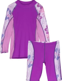 Tuga Sunwear 2 & 3 Piece Swim Sets|Shoreline Rash Guard & Jammer Short - Malva (MADE IN USA)