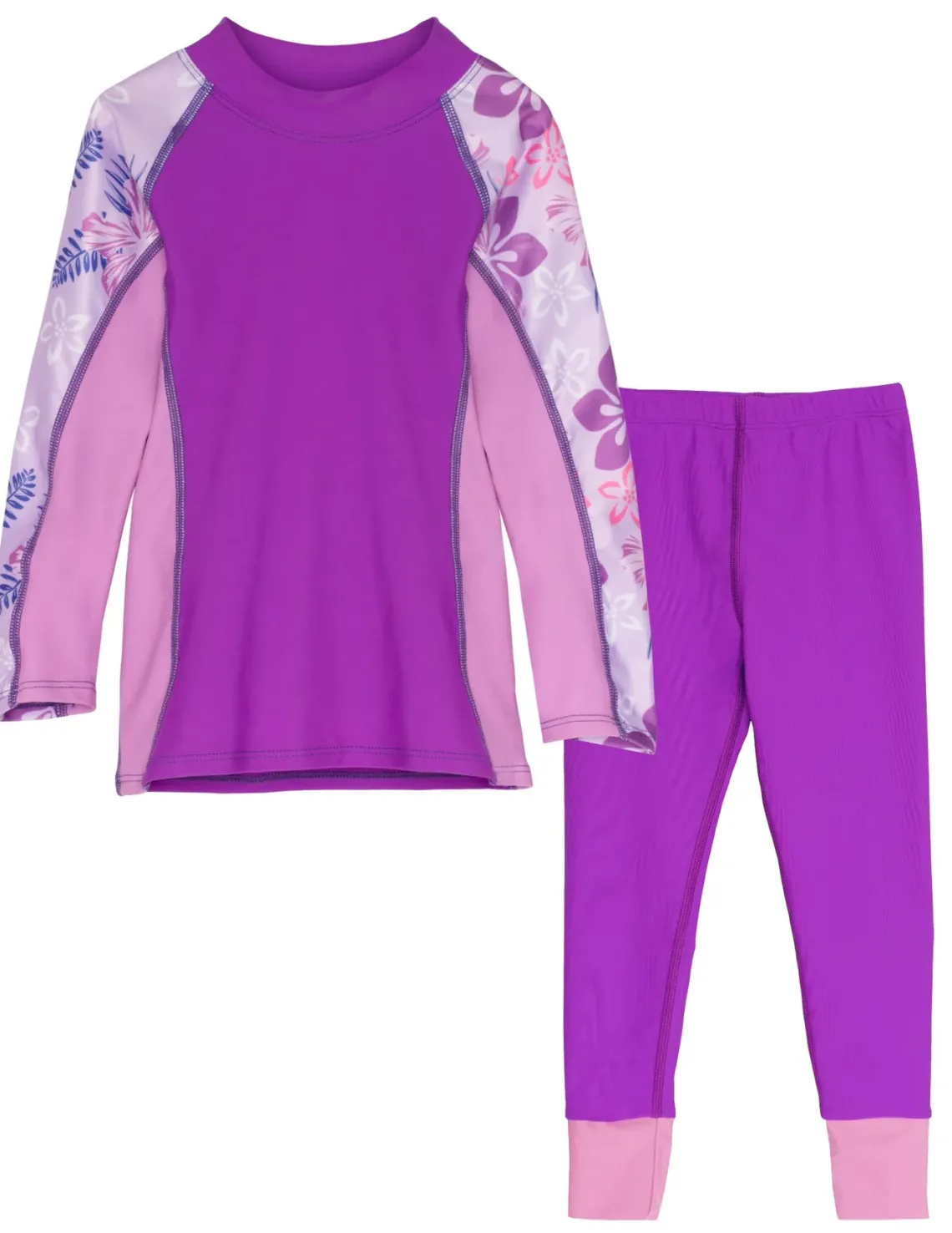 Tuga Sunwear 2 & 3 Piece Swim Sets|Shoreline Rash Guard & Swim Legging - Malva