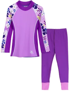 Tuga Sunwear 2 & 3 Piece Swim Sets|Shoreline Rash Guard & Swim Legging - Verbena