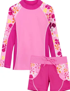 Tuga Sunwear 2 & 3 Piece Swim Sets|Shoreline Rash Guard & Swim Short - Fresia