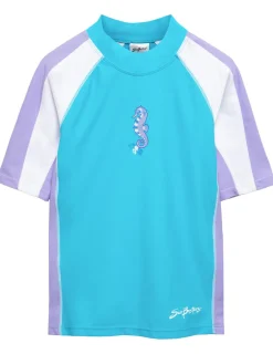 Tuga Sunwear Swim Shirts & Rash Guards|Short Sleeve Rash Guard - Maui Blue