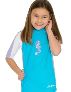 Tuga Sunwear Swim Shirts & Rash Guards|Short Sleeve Rash Guard - Maui Blue