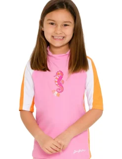 Tuga Sunwear Swim Shirts & Rash Guards|Short Sleeve Rash Guard - Pink Bloom