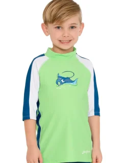 BOY Tuga Sunwear Swim Shirts & Rash Guards|Short Sleeve Rash Guard - Flash Green