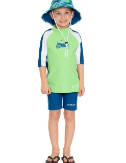 BOY Tuga Sunwear Swim Shirts & Rash Guards|Short Sleeve Rash Guard - Flash Green