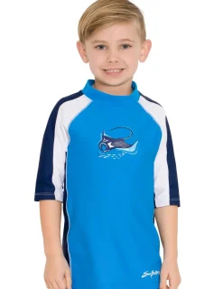 BOY Tuga Sunwear Swim Shirts & Rash Guards|Short Sleeve Rash Guard - Dusk Blue