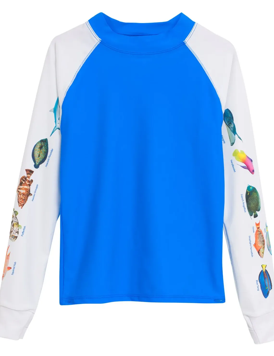 BOY Tuga Sunwear Swim Shirts & Rash Guards|Swim Shirts & Rash Guards|Snorkel Caribbean Fish ID Rash Guard - Royal