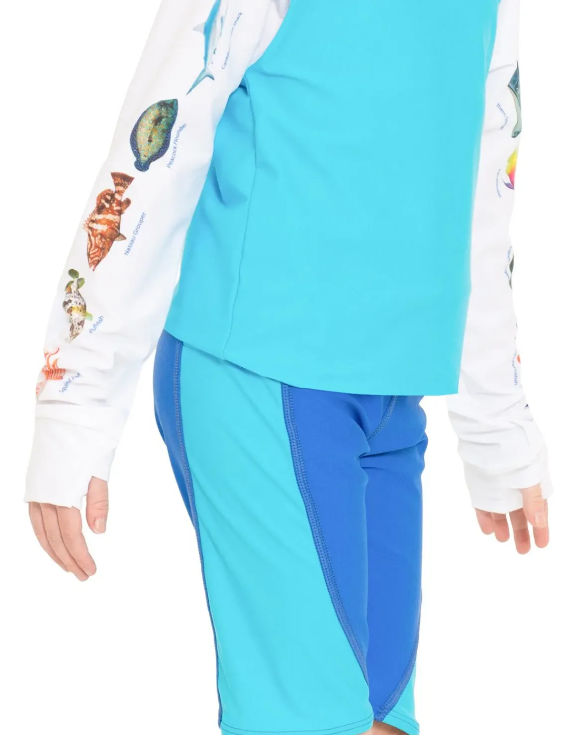 BOY Tuga Sunwear Swim Shirts & Rash Guards|Swim Shirts & Rash Guards|Snorkel Caribbean Fish ID Rash Guard - Royal