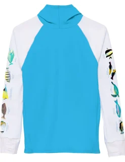 Tuga Sunwear Swim Shirts & Rash Guards|Snorkel Hoodie Rash Guard - Hawaii Fish ID - Hawaii