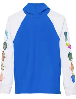 BOY Tuga Sunwear Swim Shirts & Rash Guards|Swim Shirts & Rash Guards|Snorkel Hoodie Rash Guard - Caribbean Fish ID - Royal