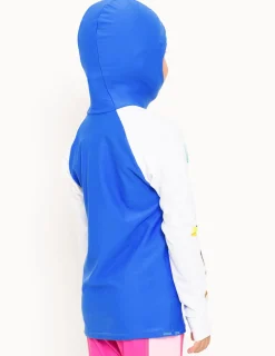 BOY Tuga Sunwear Swim Shirts & Rash Guards|Swim Shirts & Rash Guards|Snorkel Hoodie Rash Guard - Caribbean Fish ID - Royal