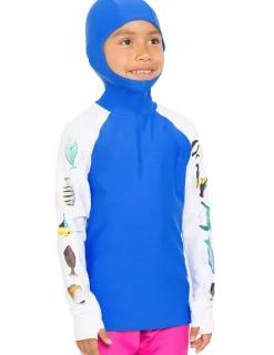 BOY Tuga Sunwear Swim Shirts & Rash Guards|Swim Shirts & Rash Guards|Snorkel Hoodie Rash Guard - Hawaii Fish ID - Orange