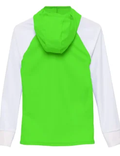 BOY Tuga Sunwear Swim Shirts & Rash Guards|Swim Shirts & Rash Guards|Snorkel Hoodie Rash Guard - Caribbean Fish ID - Neon Green