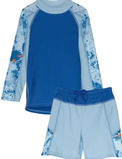 BOY Tuga Sunwear 2 Piece Swim Sets|Tube Long Sleeve Rash Guard & Swim Short - Alba (MADE IN USA)