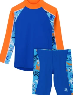 BOY Tuga Sunwear 2 Piece Swim Sets|Tube Rash Guard & Jammer Short - Lagoon