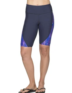 Women Tuga Sunwear Swim Shorts, Skirts, Capris, & Leggings|Women's Swim Core Active Shorts (Regular & Plus Size) - Waves/Navy