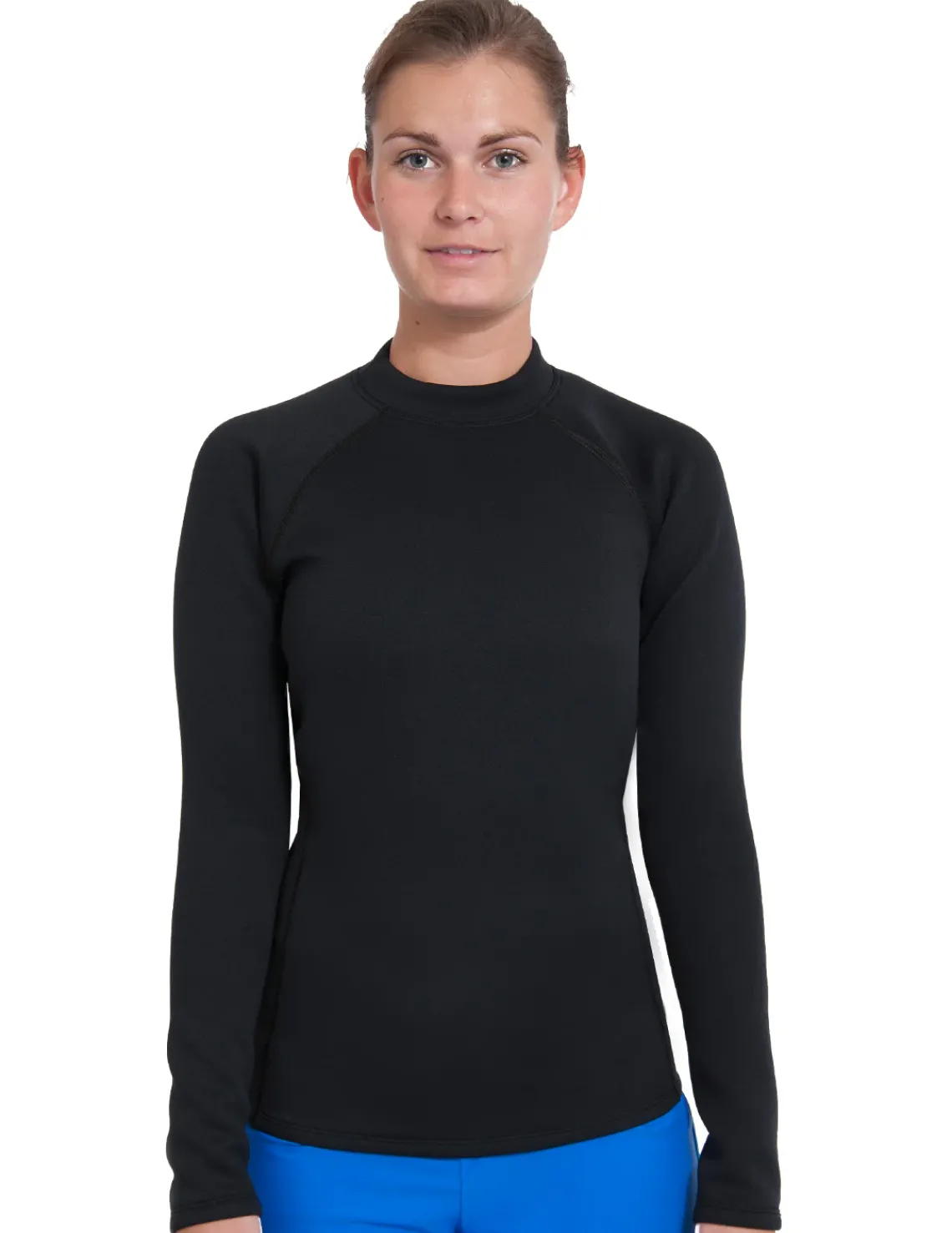 Women Tuga Sunwear Thermal Wetsuit Tops|Women's Thermal Pullover Top - Black