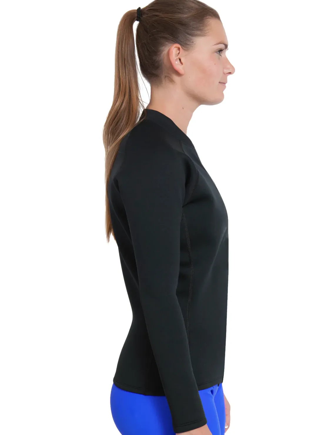 Women Tuga Sunwear Thermal Wetsuit Tops|Women's Thermal Pullover Top - Black