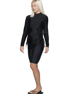 Women Tuga Sunwear Swim Shirts & Rash Guards|Women's Ruched Swim Top (Regular & Plus Size) - Black