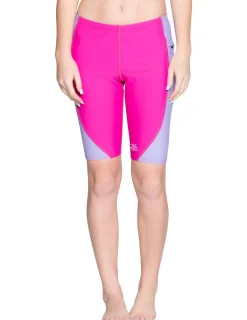 Women Tuga Sunwear Swim Shorts, Skirts, Capris, & Leggings|Women's Snorkel 10" Swim Short - Fuchsia / Lavender