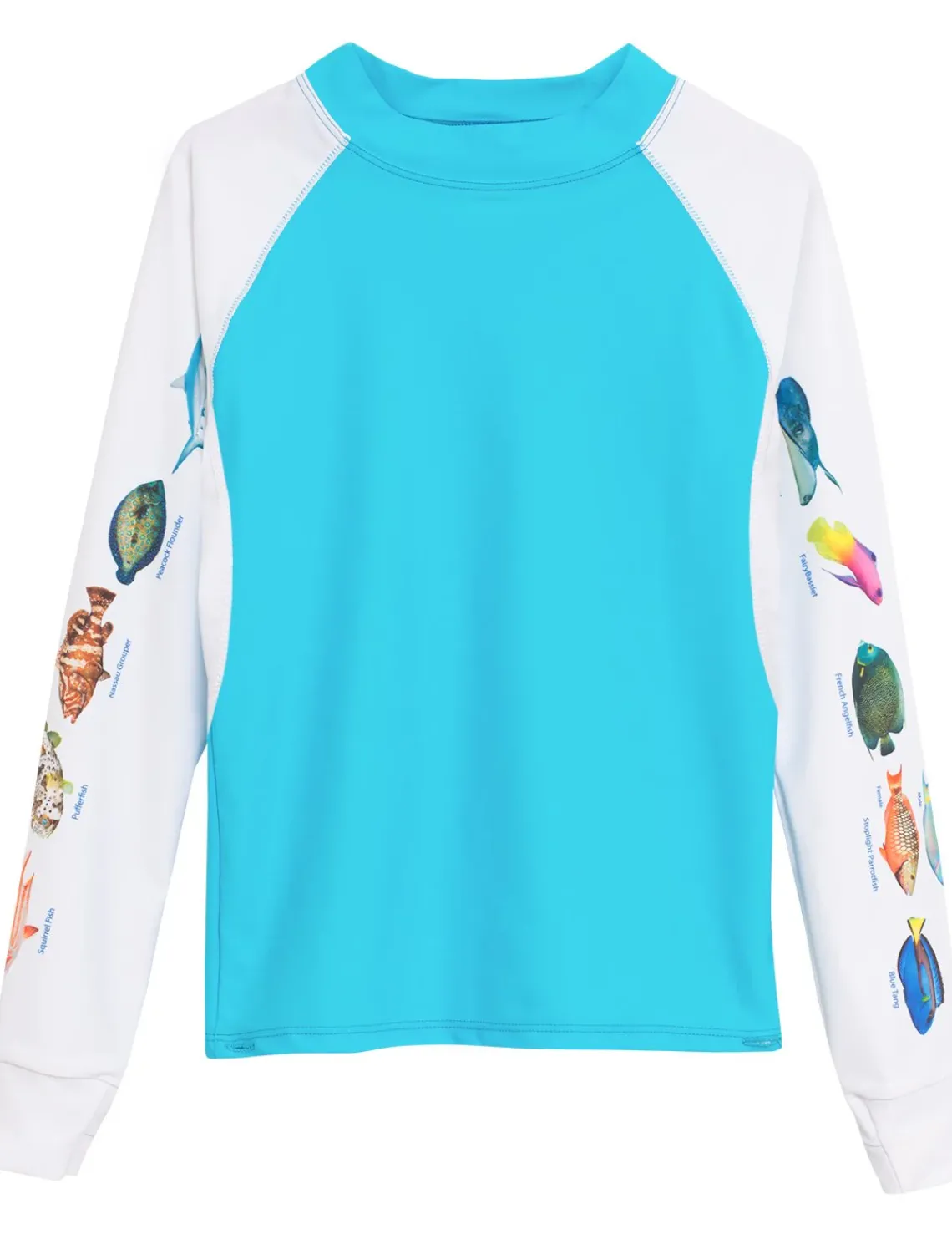 Women Tuga Sunwear Swim Shirts & Rash Guards|Women's Snorkel Caribbean Fish ID Rash Guard - Hawaii