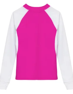 Women Tuga Sunwear Swim Shirts & Rash Guards|Women's Snorkel Caribbean Fish ID Rash Guard - Fuchsia