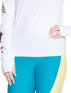 Women Tuga Sunwear Swim Shirts & Rash Guards|Women's Snorkel Hawaii Fish ID Rash Guard - White