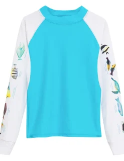 Women Tuga Sunwear Swim Shirts & Rash Guards|Women's Snorkel Hawaii Fish ID Rash Guard - Hawaii