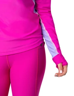 Women Tuga Sunwear Swim Shirts & Rash Guards|Women's Snorkel Hoodie Long Sleeve Rash Guard - Fuchsia / Lavender