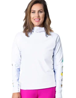 Women Tuga Sunwear Swim Shirts & Rash Guards|Women's Snorkel Hoodie Rash Guard - Hawaii Fish ID - White