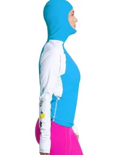 Women Tuga Sunwear Swim Shirts & Rash Guards|Women's Snorkel Hoodie Rash Guard - Hawaii Fish ID - Hawaii