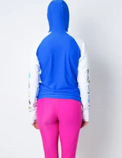 Women Tuga Sunwear Swim Shirts & Rash Guards|Women's Snorkel Hoodie Rash Guard - Hawaii Fish ID - Fuchsia