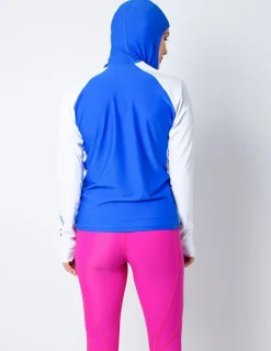 Women Tuga Sunwear Swim Shirts & Rash Guards|Women's Snorkel Hoodie Rash Guard - Caribbean Fish ID - Hawaii