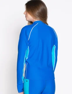 Women Tuga Sunwear Swim Shirts & Rash Guards|Women's Snorkel Long Sleeve Rash Guard - Royal / Hawaii