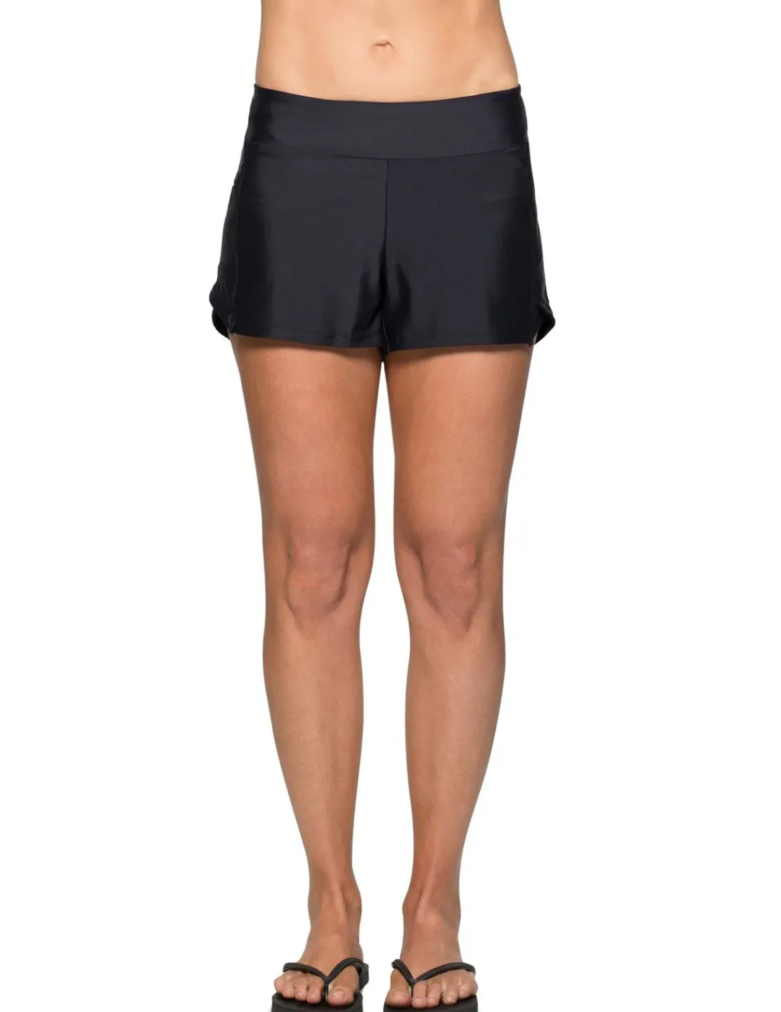 Women Tuga Sunwear Swim Shorts, Skirts, Capris, & Leggings|Women's Swim Board Short (Regular & Plus Size) - Black