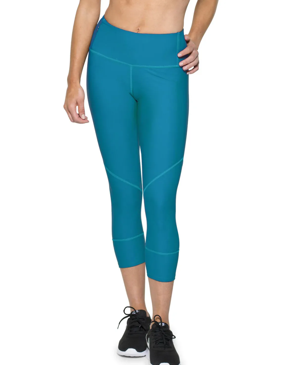 Women Tuga Sunwear Swim Shorts, Skirts, Capris, & Leggings|Women's Swim Capri 20" (Regular & Plus Size) - Teal