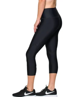 Women Tuga Sunwear Swim Shorts, Skirts, Capris, & Leggings|Women's Swim Capri 20" (Regular & Plus Size) - Black