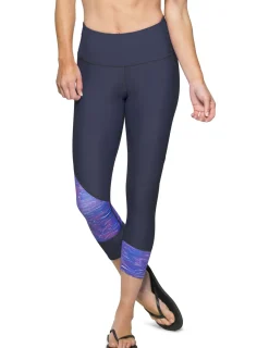 Women Tuga Sunwear Swim Shorts, Skirts, Capris, & Leggings|Women's Swim Capri 20" (Regular & Plus Size) - Waves/Navy