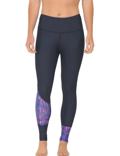 Women Tuga Sunwear Swim Shorts, Skirts, Capris, & Leggings|Women's Swim Legging (Regular & Plus Size) - Waves/Navy