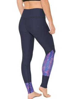 Women Tuga Sunwear Swim Shorts, Skirts, Capris, & Leggings|Women's Swim Legging (Regular & Plus Size) - Waves/Navy