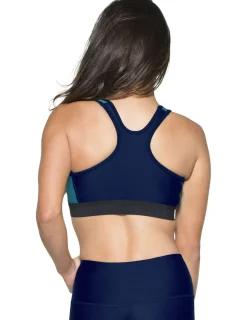 Women Tuga Sunwear Swim Shirts & Rash Guards|Women's Swim Sport Top (Regular & Plus Size) - Navy/Teal